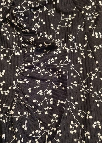 Siyah Fırfırlı Bağlamalı Mini Etek - Görsel 6