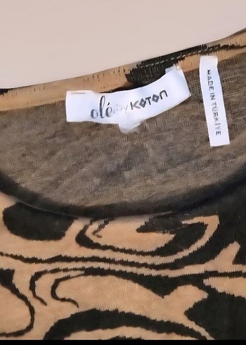 Kahverengi Zebra Desenli Mini Elbise - Görsel 5