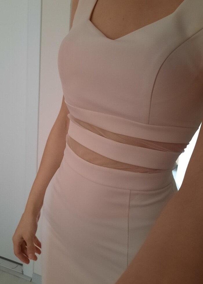 Beyaz abiye elbise - Görsel 2