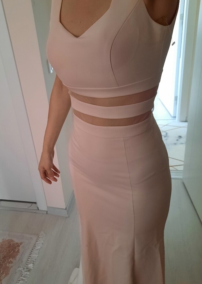 Beyaz abiye elbise - Görsel 3