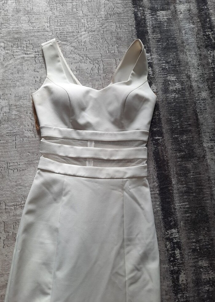 Beyaz abiye elbise - Görsel 5
