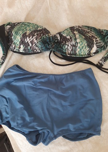 Yılan Desenli Drapeli Mini Bikini Takımı