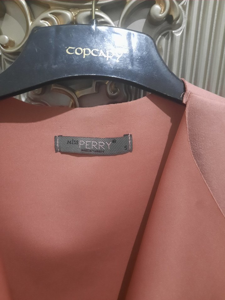 Püsküllü Pembe Süet Uzun Yelek - Görsel 3