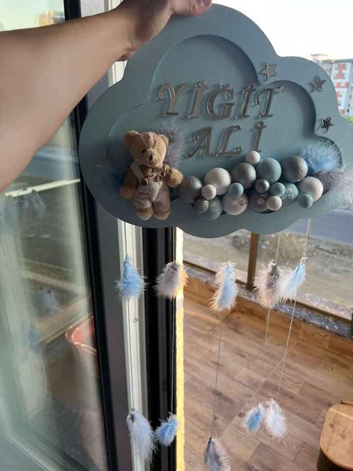 Mavi Bulut Temalı Çocuk Rafı - Görsel 3