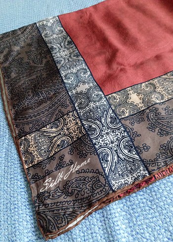 Bordo Desenli Silk home eşarp