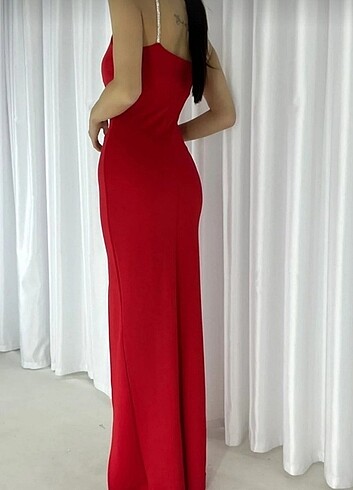 m Beden Kırmızı abiye elbise