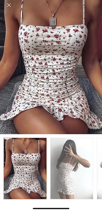 Çiçekli mini elbise