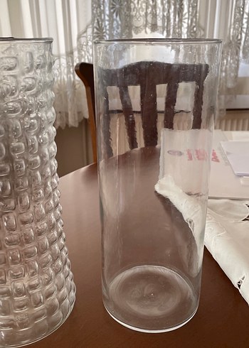 Beyaz Şeffaf Cam Vazo Seti - Görsel 3