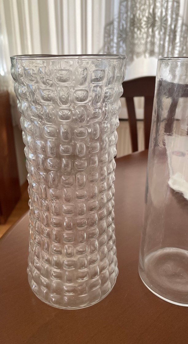 Beyaz Şeffaf Cam Vazo Seti - Görsel 2