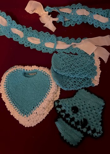 Turkuaz Nakışlı Mini Emzirme ve Hamilelik Aksesuarları - Görsel 2