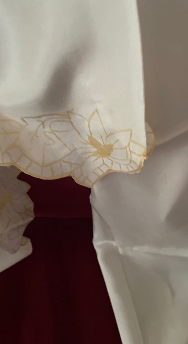 İşlemeli Beyaz Parlak namaz baş örtüsü - Görsel 2