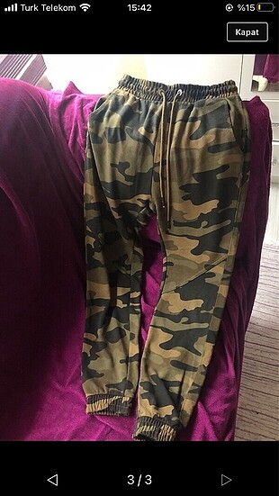 Bershka kamuflaj desenli haki jogger