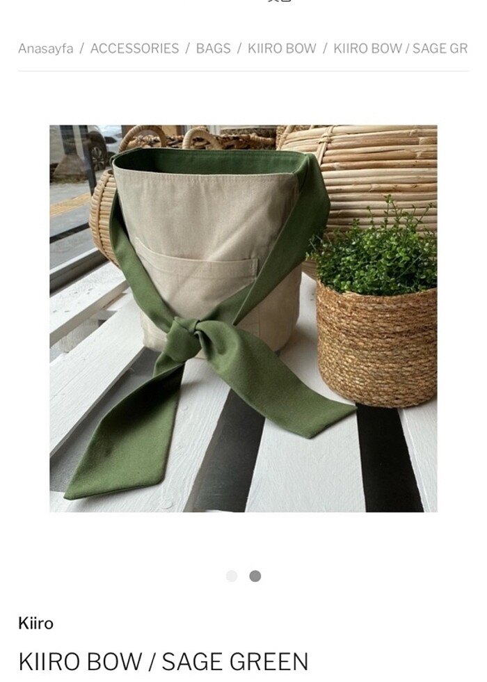 Kiiro bow bağlamalı haki çanta - Görsel 2