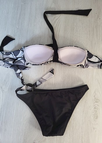 Zincir Detaylı Gri Desenli Mini Bikini - Görsel 2