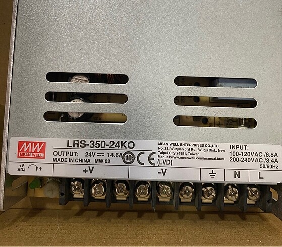 Mean Well LRS-350-24KO 24VDC 14.6AMP Güç Kaynağı