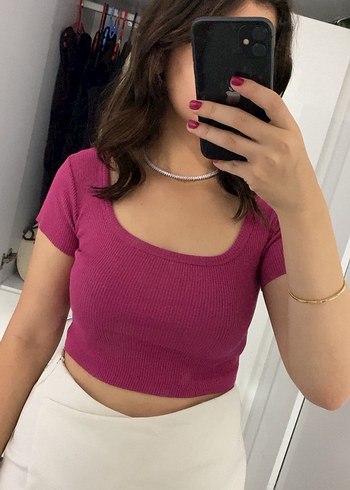 Pembe Mini Triko Bluz
