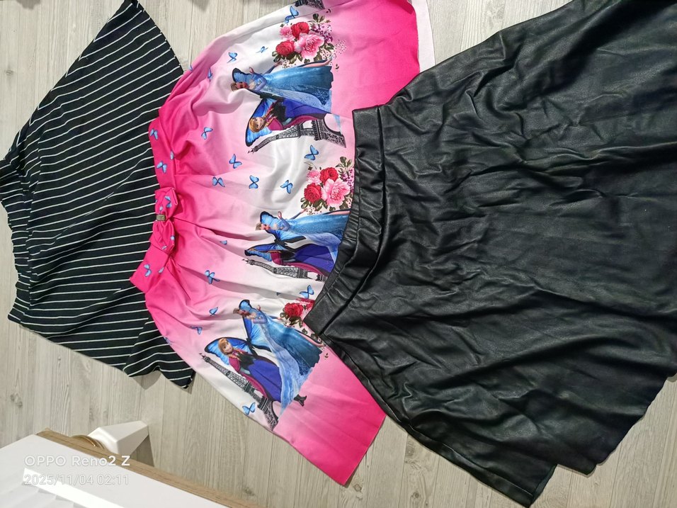 Pembe Baskılı, deri etek - Görsel 3