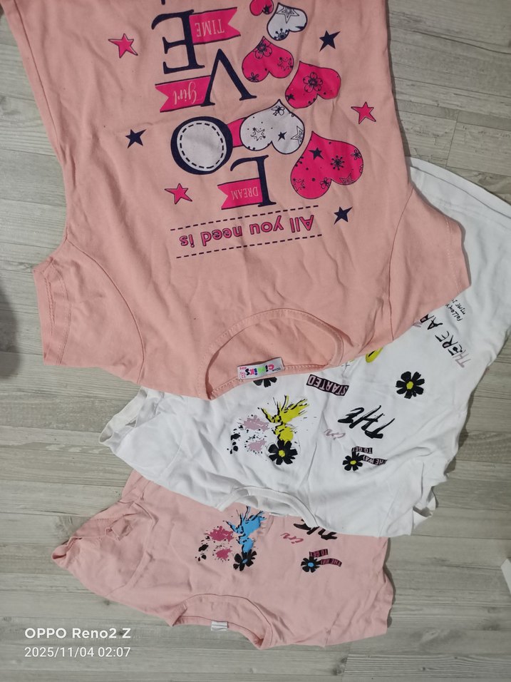 Kız Çocuk Pembe Baskılı Kısa Kollu Tişört - Görsel 2