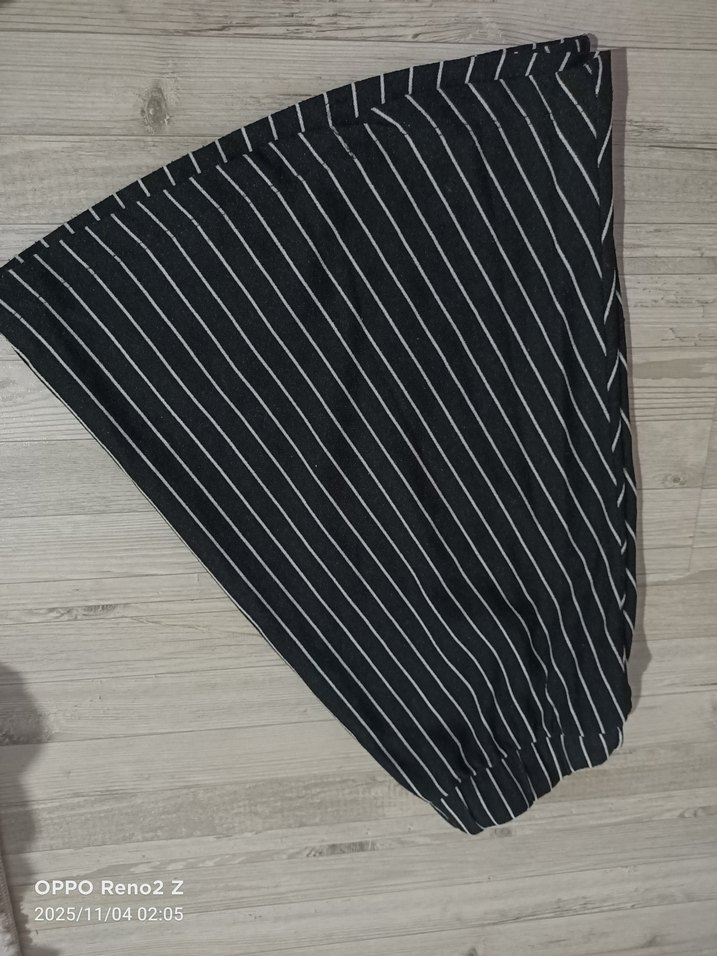 Lacivert Çizgili Mini Pilili Hamile Eteği - Görsel 2