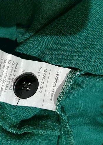 V yaka kısa kollu turkuaz kiz cocuk elbise - Görsel 3