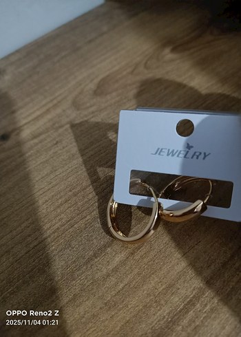 Altın Zincir Detaylı Mini Küpeler - Görsel 3