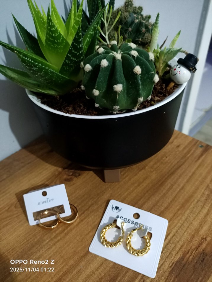 Altın Zincir Detaylı Mini Küpeler - Görsel 5