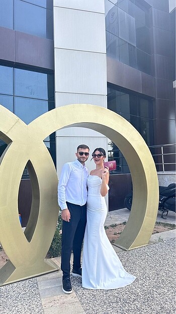 l Beden beyaz Renk Uzun abiye