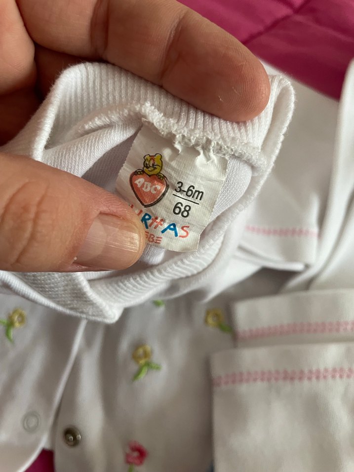 Nakışlı Beyaz Bebek Kız Takımı - Görsel 3