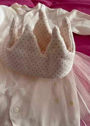 Dantel Detaylı Pembe Bebek Tulum - Görsel 2