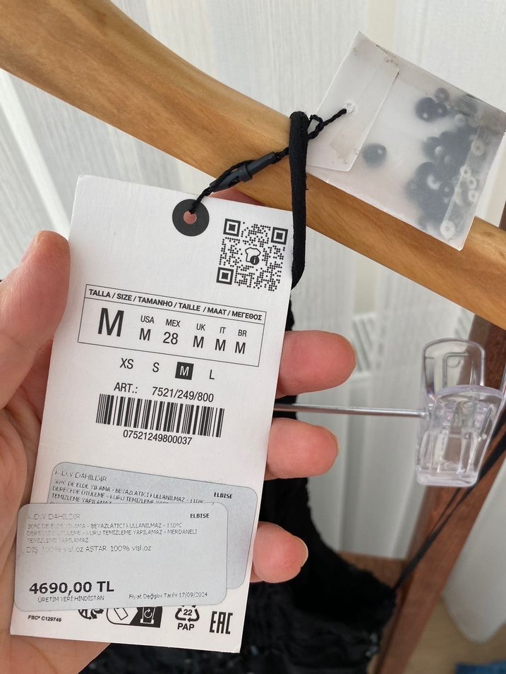 Siyah zara Boncuk İşlemeli Uzun Gece Elbise - Görsel 5