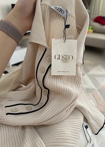 Bej gusto Midi Kadın Elbise - Görsel 5