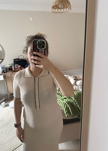 Bej gusto Midi Kadın Elbise - Görsel 3