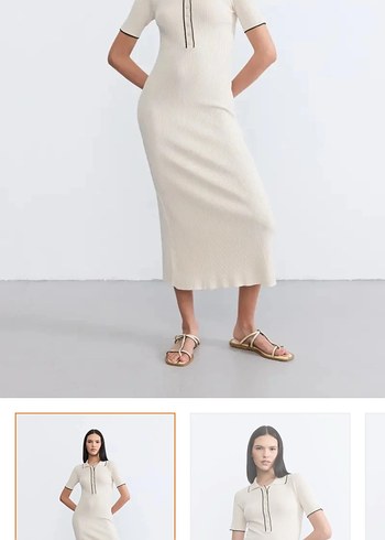 Bej gusto Midi Kadın Elbise - Görsel 6