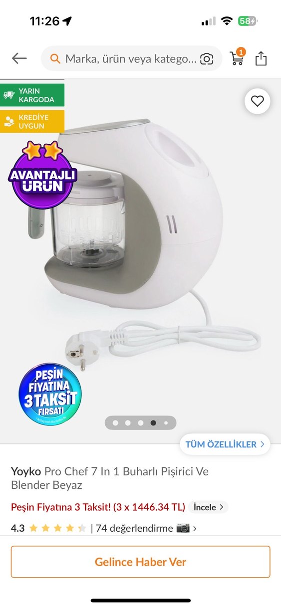 Yoyko Pro Chef 7'si 1 Arada Buharlı Pişirici ve Blender - Görsel 2