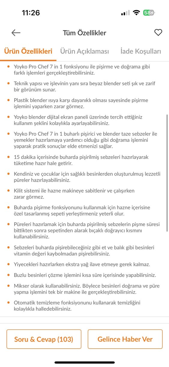 Yoyko Pro Chef 7'si 1 Arada Buharlı Pişirici ve Blender - Görsel 4