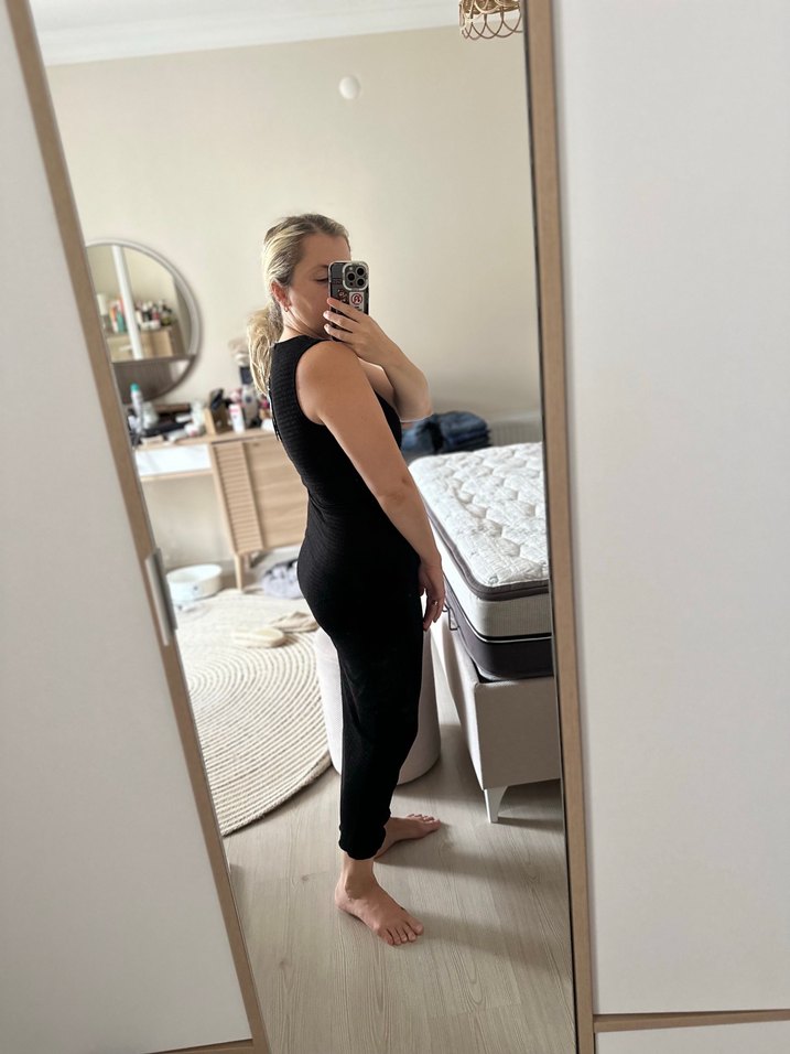 Zara Siyah Straplez Midi Elbise - Görsel 2