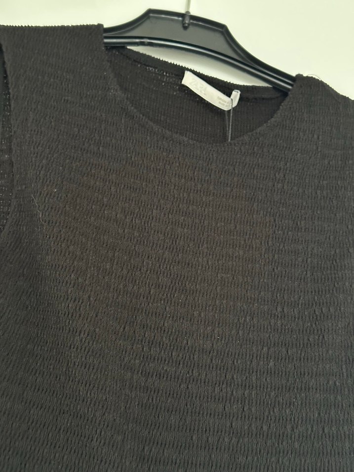 Zara Siyah Straplez Midi Elbise - Görsel 5