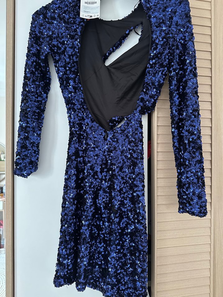 Zara Payetli Uzun Kollu Abiye Elbise - Görsel 2