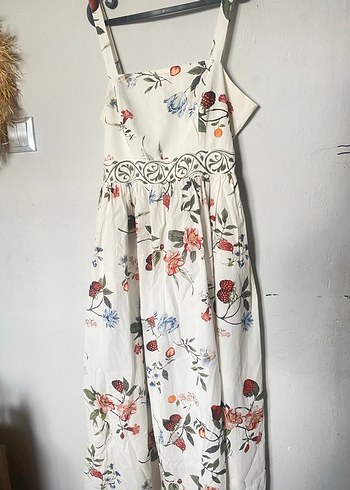 Çiçek Desenli Uzun Hamile Elbisesi - Görsel 4