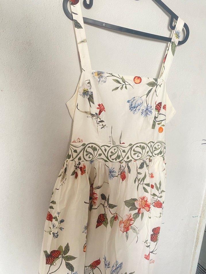 Çiçek Desenli Uzun Hamile Elbisesi - Görsel 3