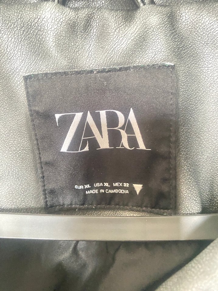 Gri Deri Kadın Biker Ceket - Görsel 3