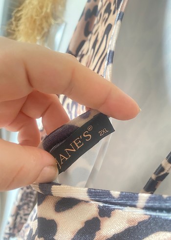 Bej V Yakalı Uzun Kollu Triko Elbise - Görsel 4