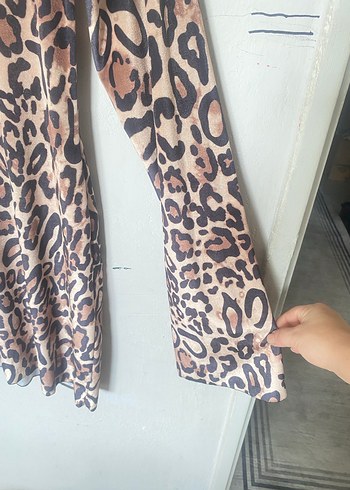 Bohem Leopar Baskılı Hamile Bluzu - Görsel 2