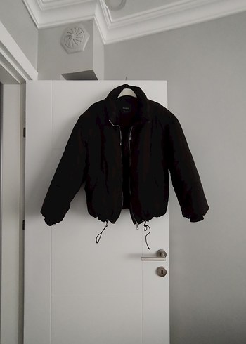 Siyah Fermuarlı Kadın Kışlık Ceket - Görsel 2