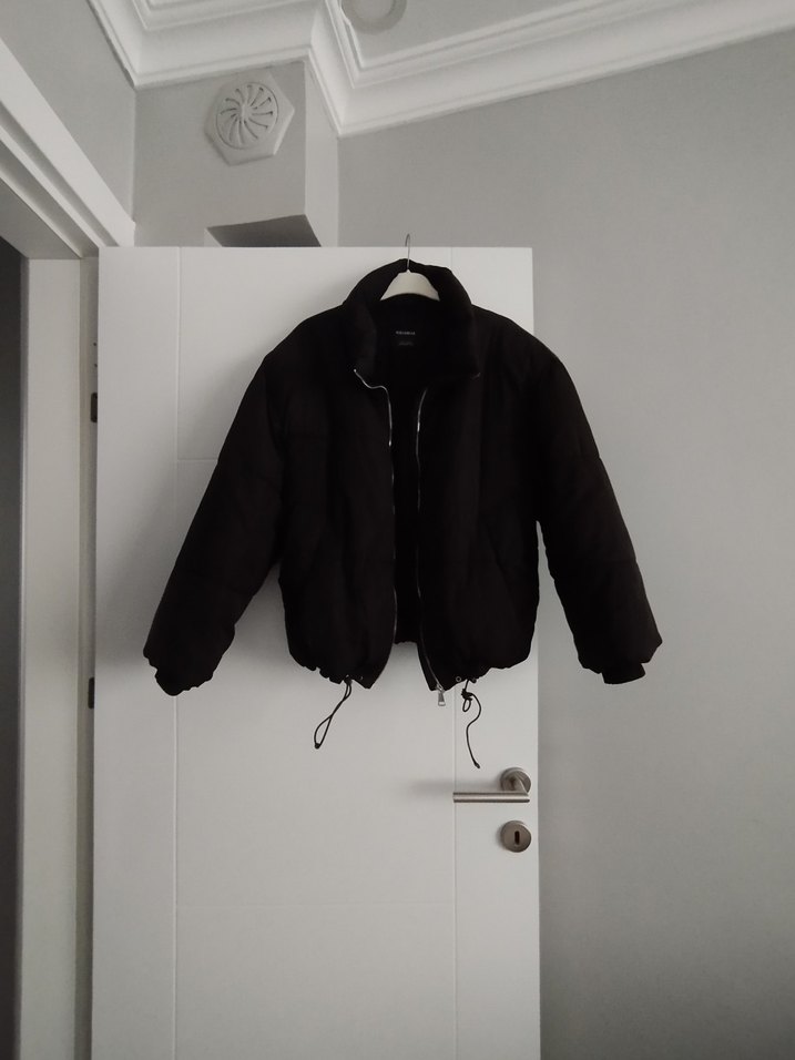 Siyah Fermuarlı Kadın Kışlık Ceket - Görsel 2