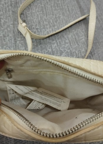 Beyaz Deri Yılan Desenli Kadın Çanta - Görsel 3