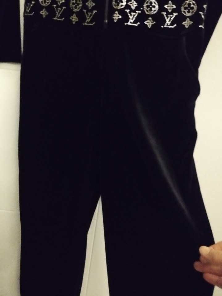 Siyah Kadın Uzun kadife tulum - Görsel 4