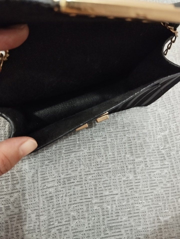 Klasik Siyah Deri Kadın Çanta - Görsel 4