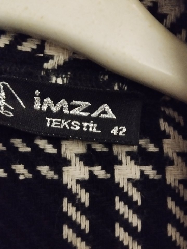 Kadın Gri Ekose Uzun Düğmeli Kaban - Görsel 3