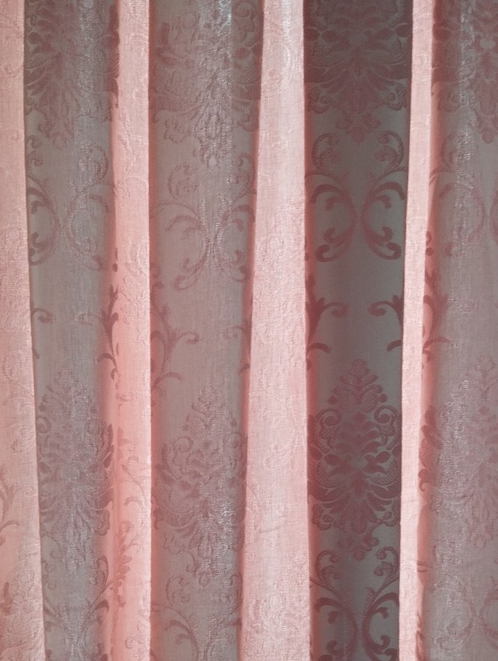 Pembe Klasik Desenli Fon Perde - Görsel 3